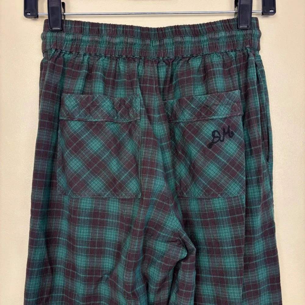 DAMSON MADDER Rafe Pants Green Check Plaid Women Size UK 6 US 2 Casual Cargo